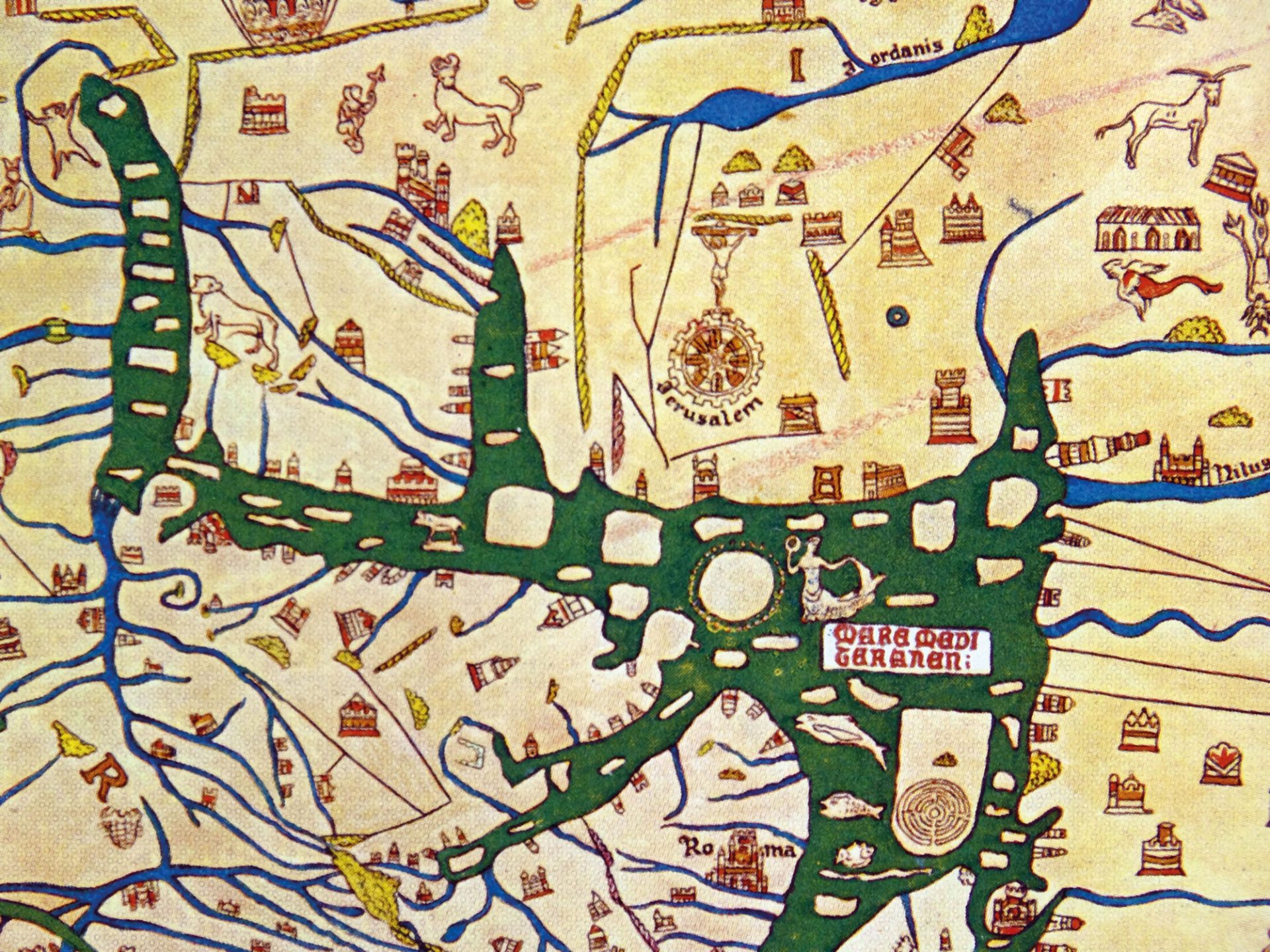 Hereford mappa mundi fargelagt