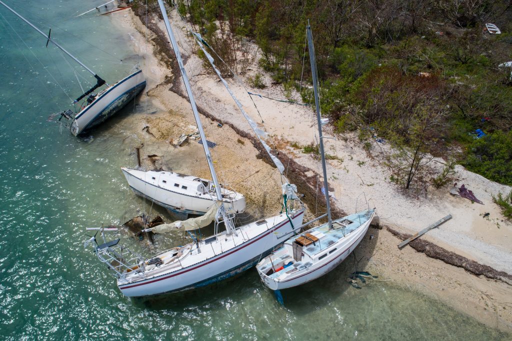 Seilbåter strandet på grunn av Hurricane Irma Key West