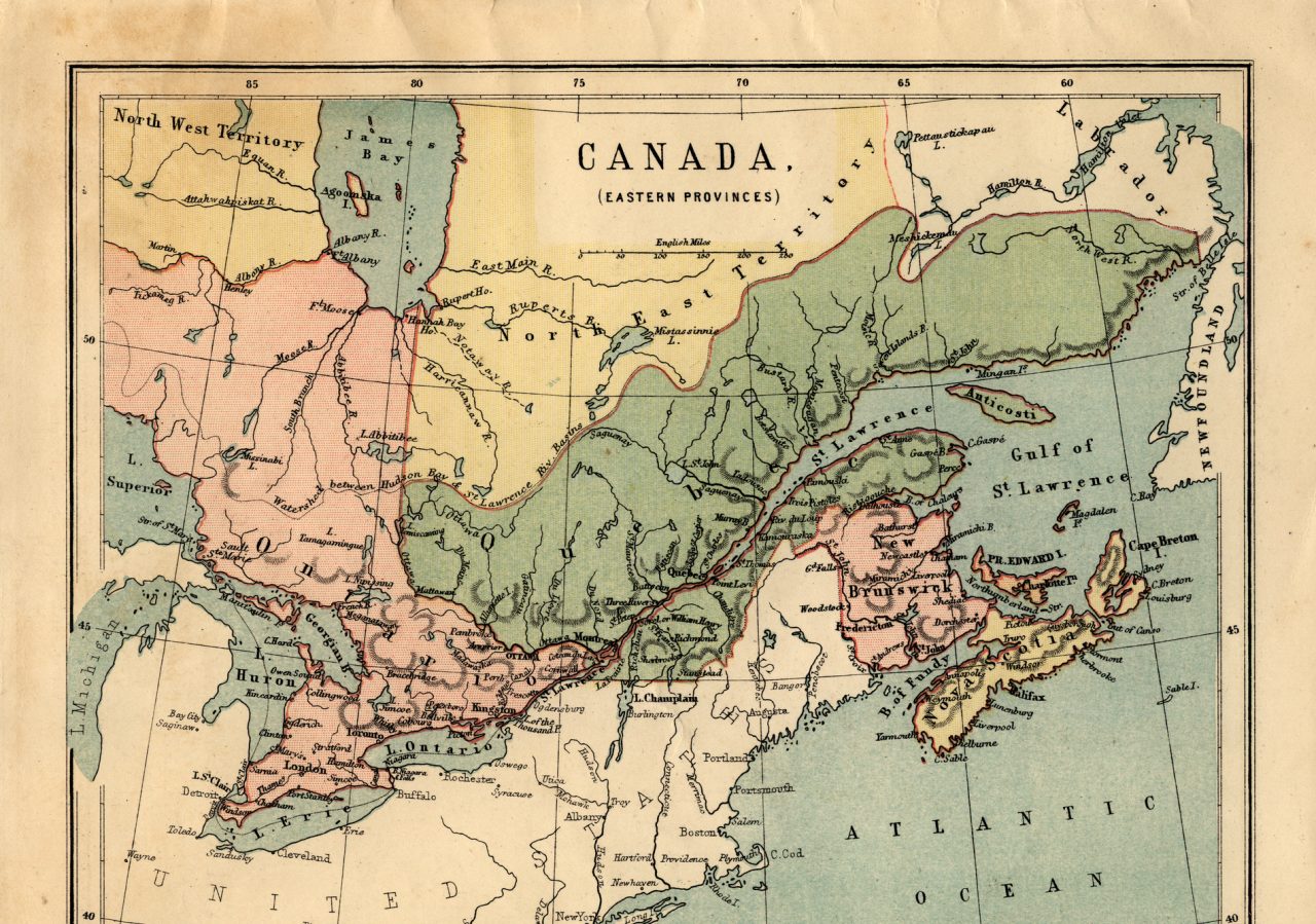 Mid-Victorian map of Canadian Eastern Provinces