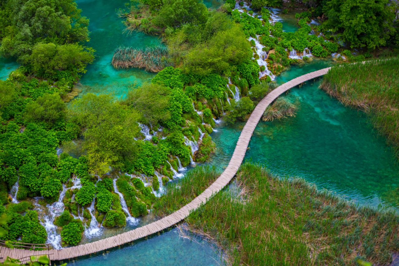 Foss i Plitvice Lakes, Kroatia