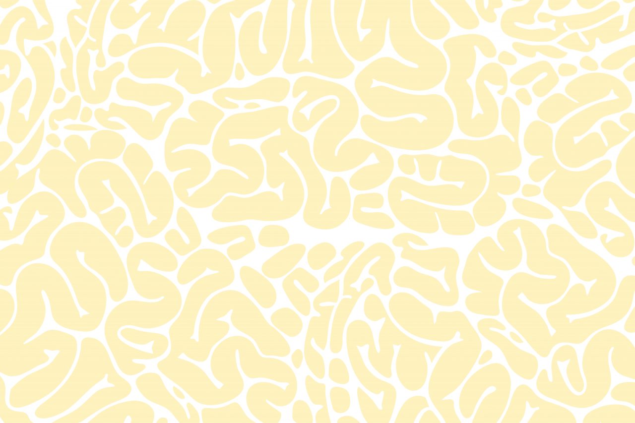 Bakgrunn i gult hjernemønster