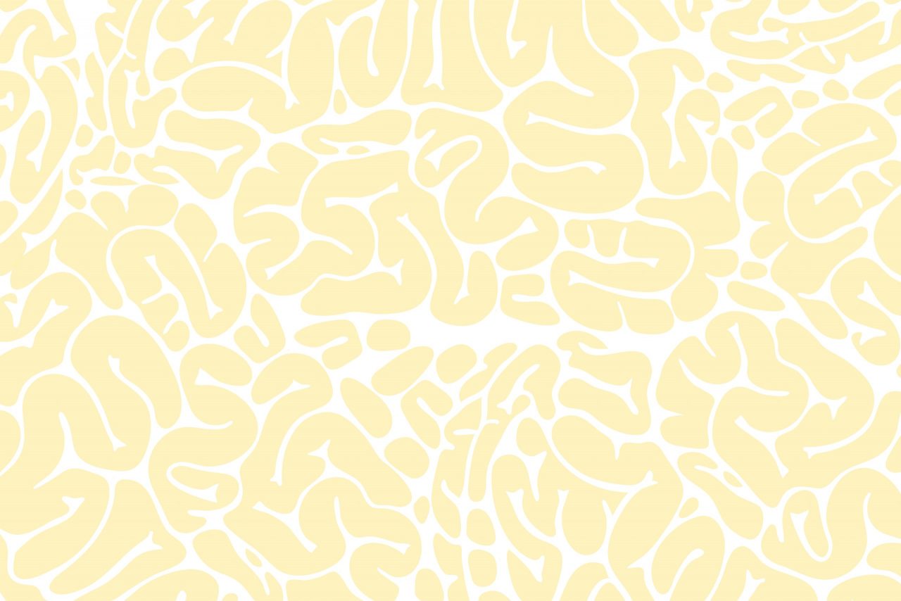 Bakgrunn i gult hjernemønster