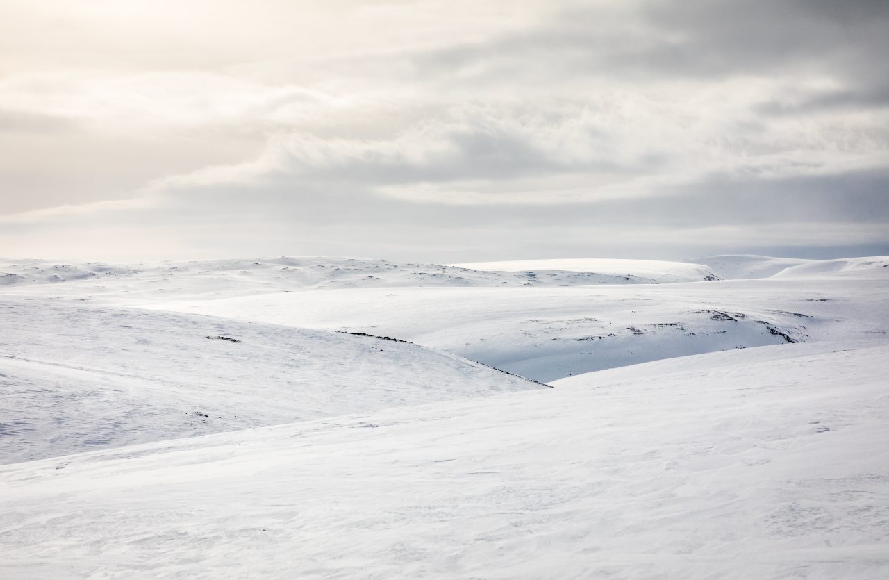 Landskaps bilde fra vinter i Nord-Norge