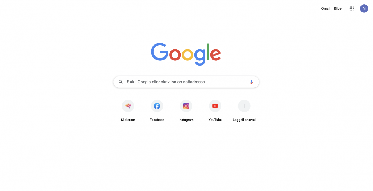 Skjermpdump av Google
