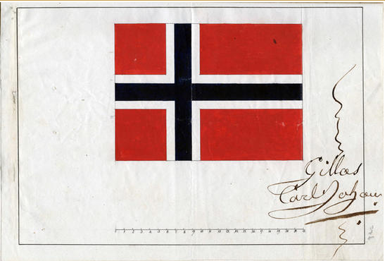 Norges flagg godkjent av Karl Johan i 1821