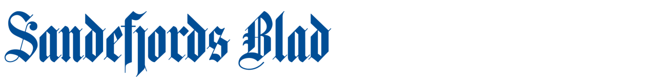 Liten, blå Sandefjords Blad-logo