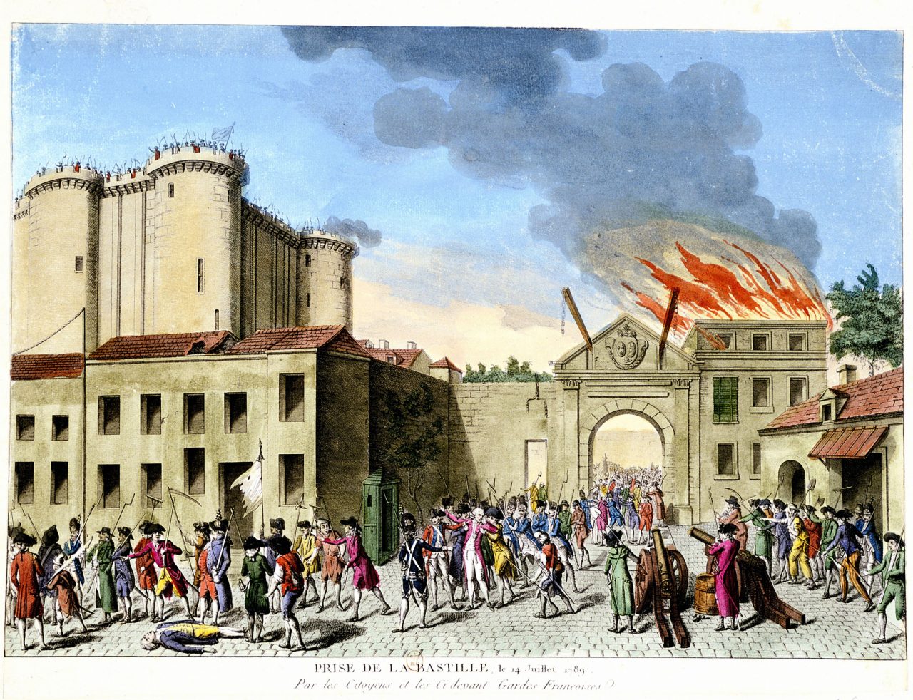 Angrepet på fengselet Bastillen i Paris i 1789.