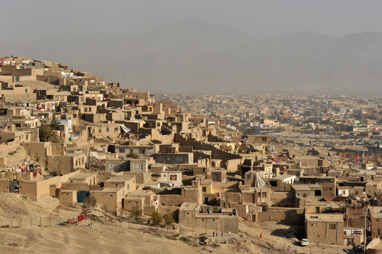Kabul i Afghanistan sett fra avstand.