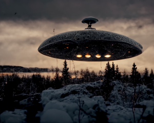 UFO over norsk landskap