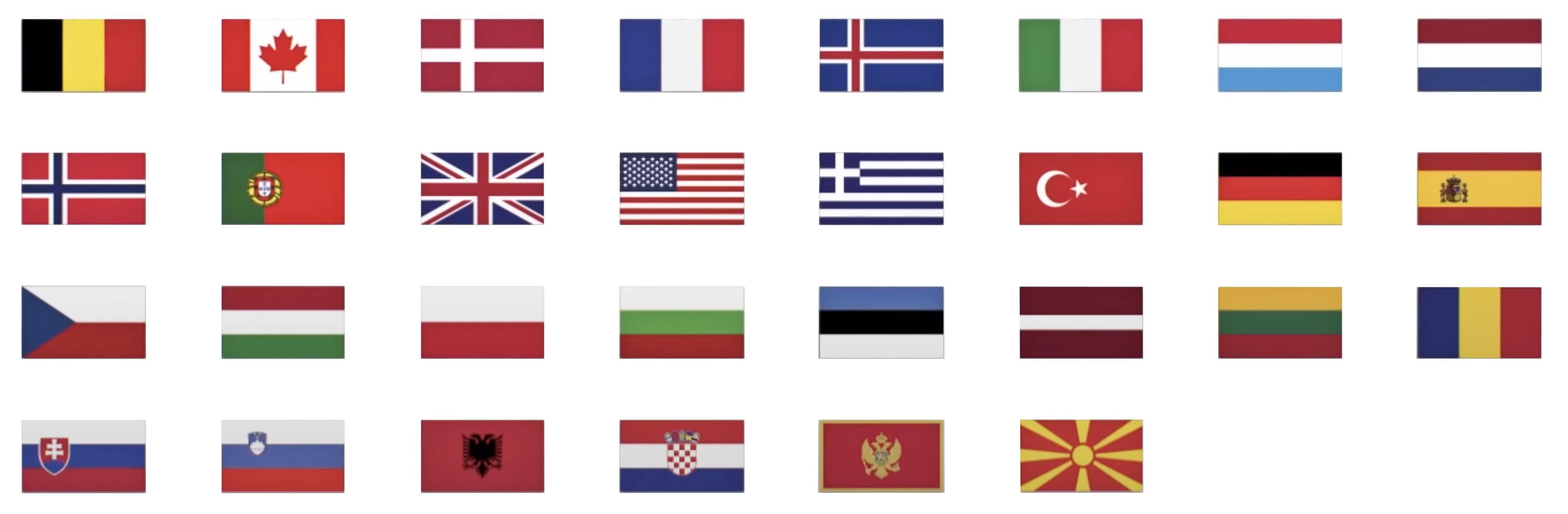Flaggene til Natos medlemsland