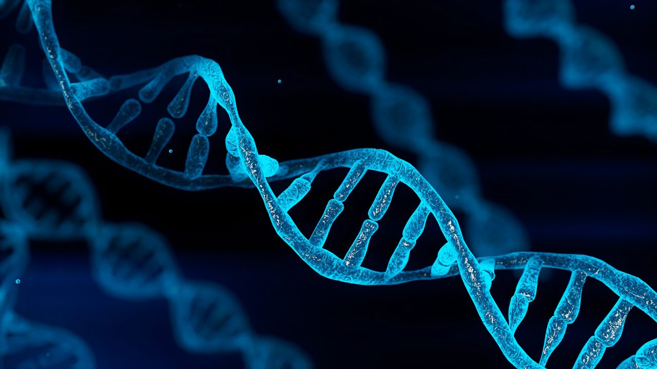Blått DNA kromosom 3d