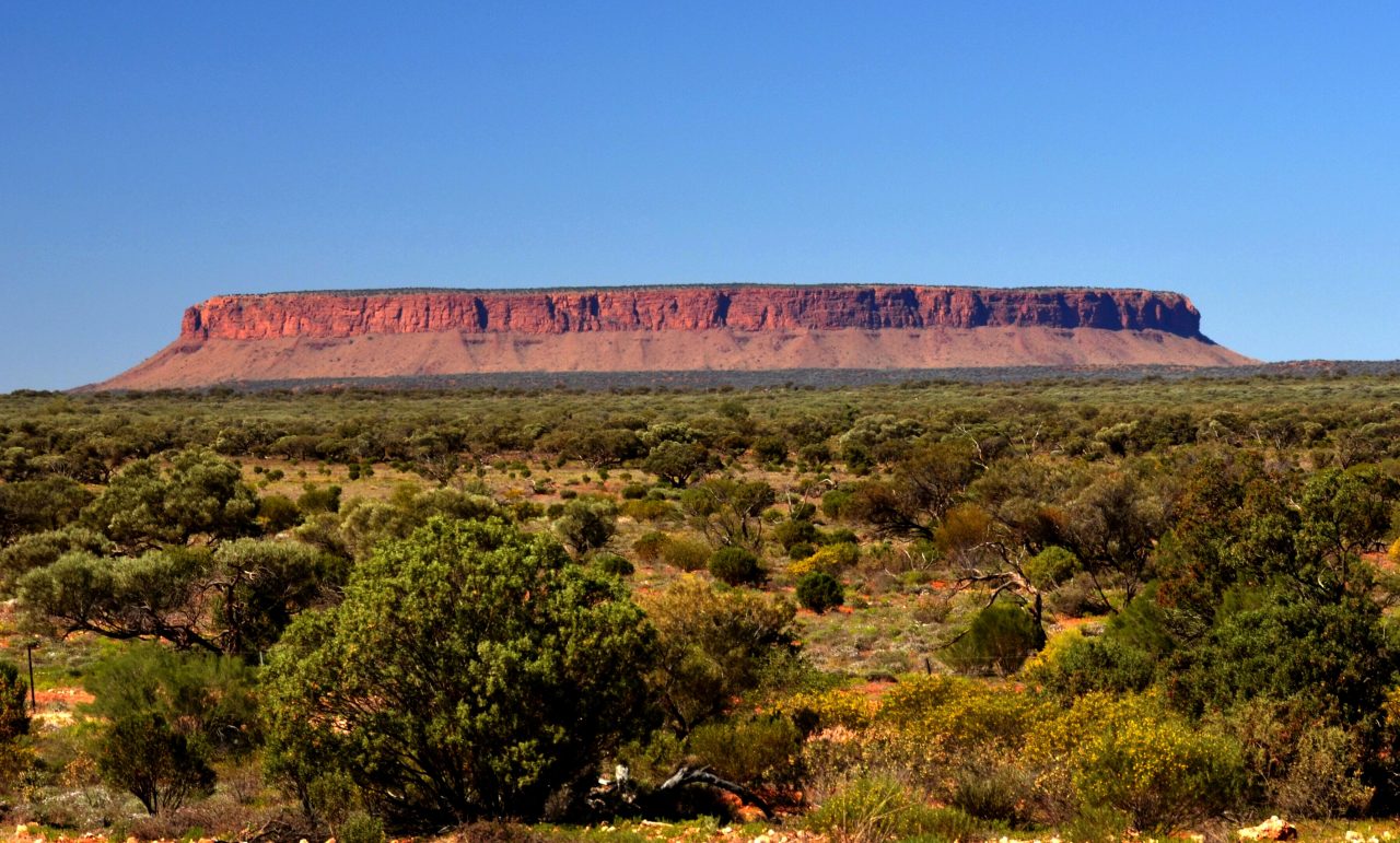 Det røde fjellet Mount Connor i Australia