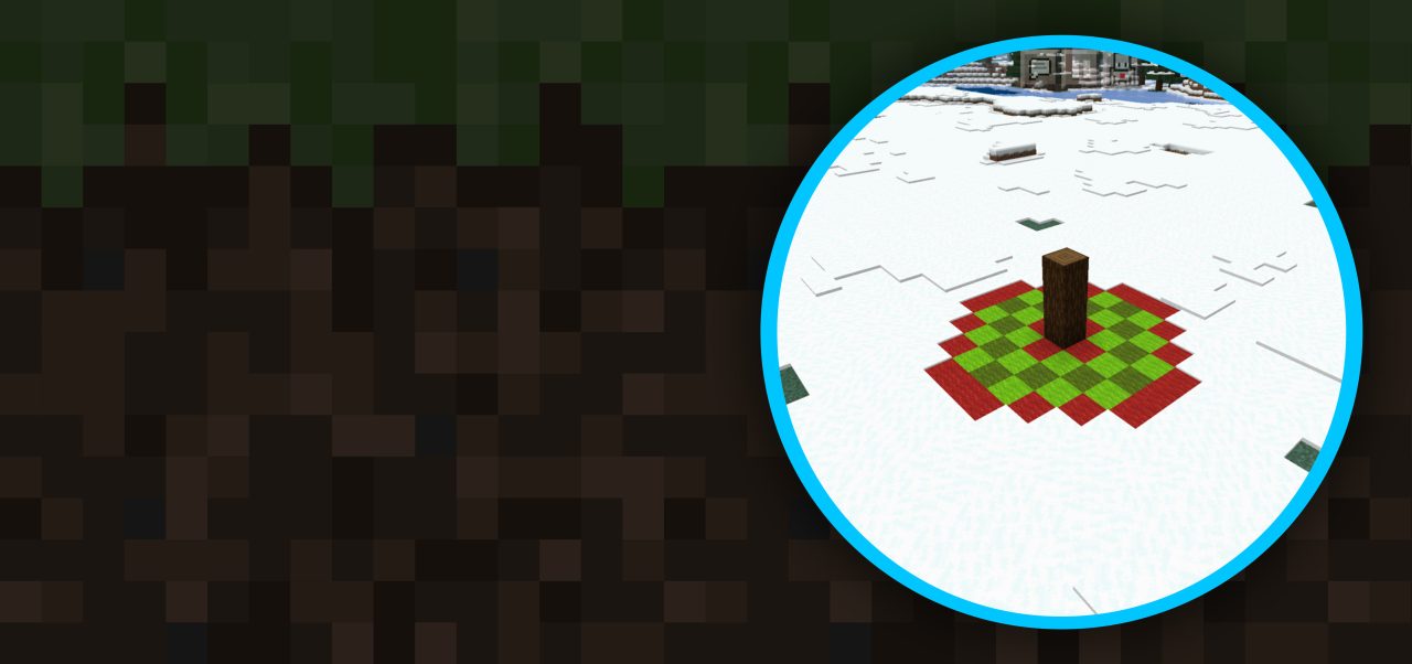 Minecraft juleteppe med stubbe