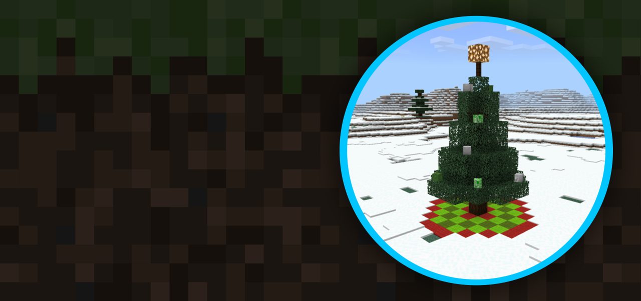 Minecraft juletre med pynt