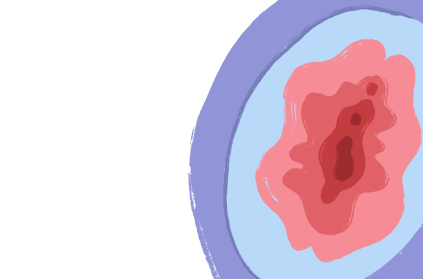 Illustrasjon av en rosa vulva.