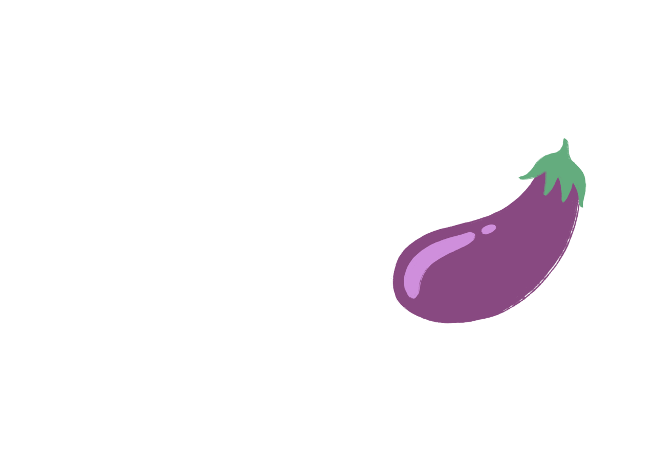 En illustrert aubergine.