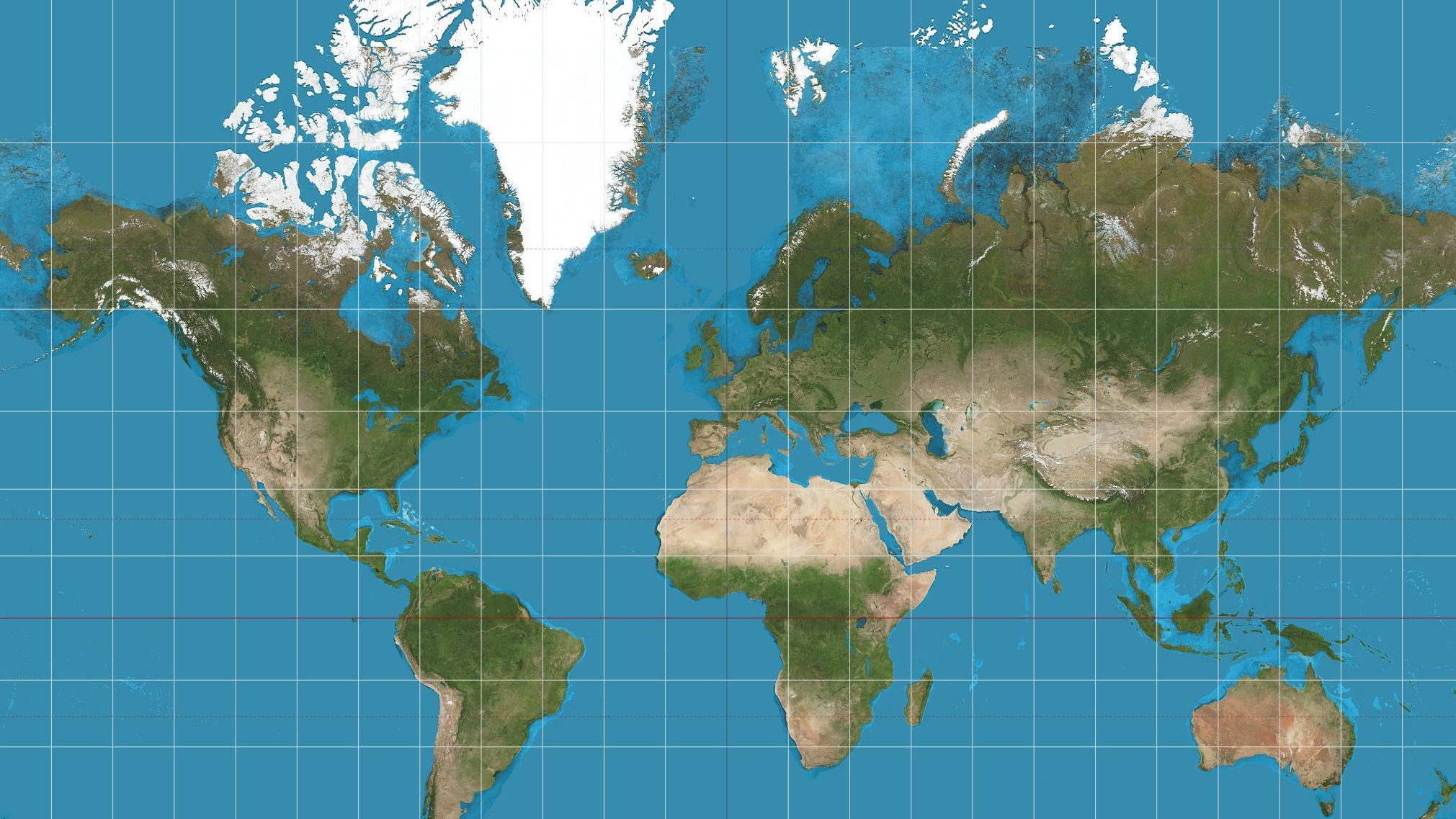 Eksempel på et Mercator kart