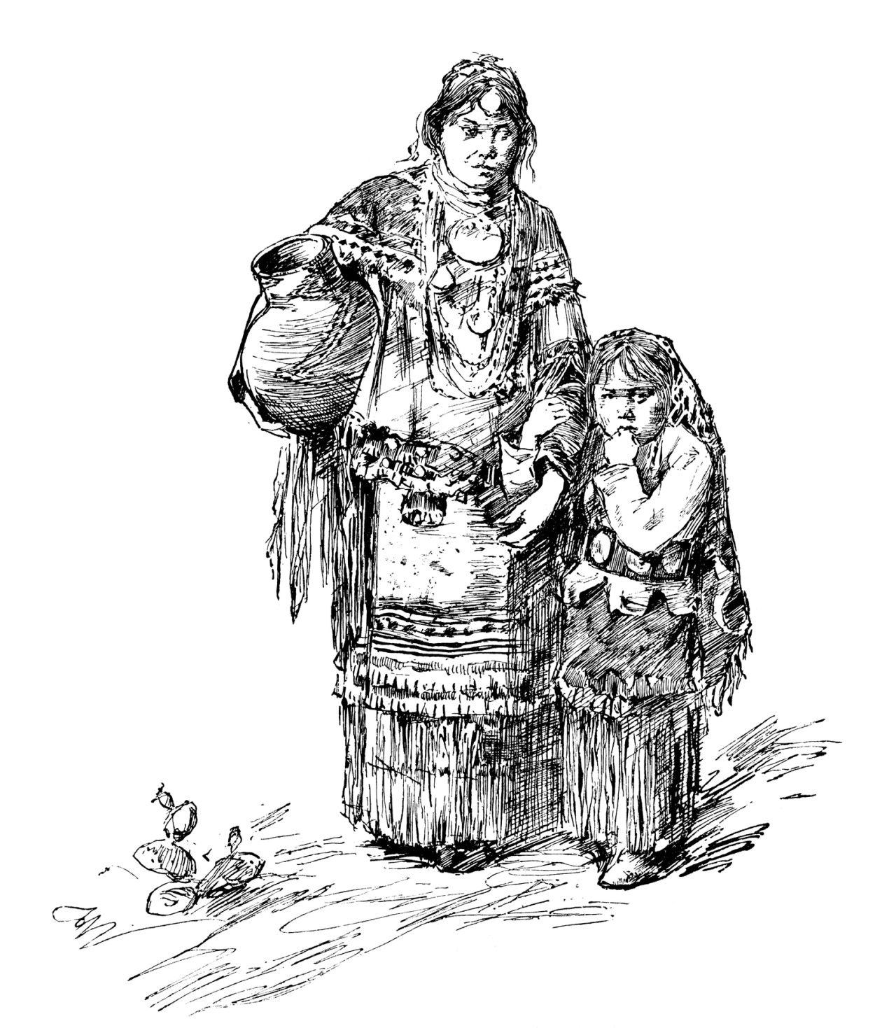Apache squaw and child