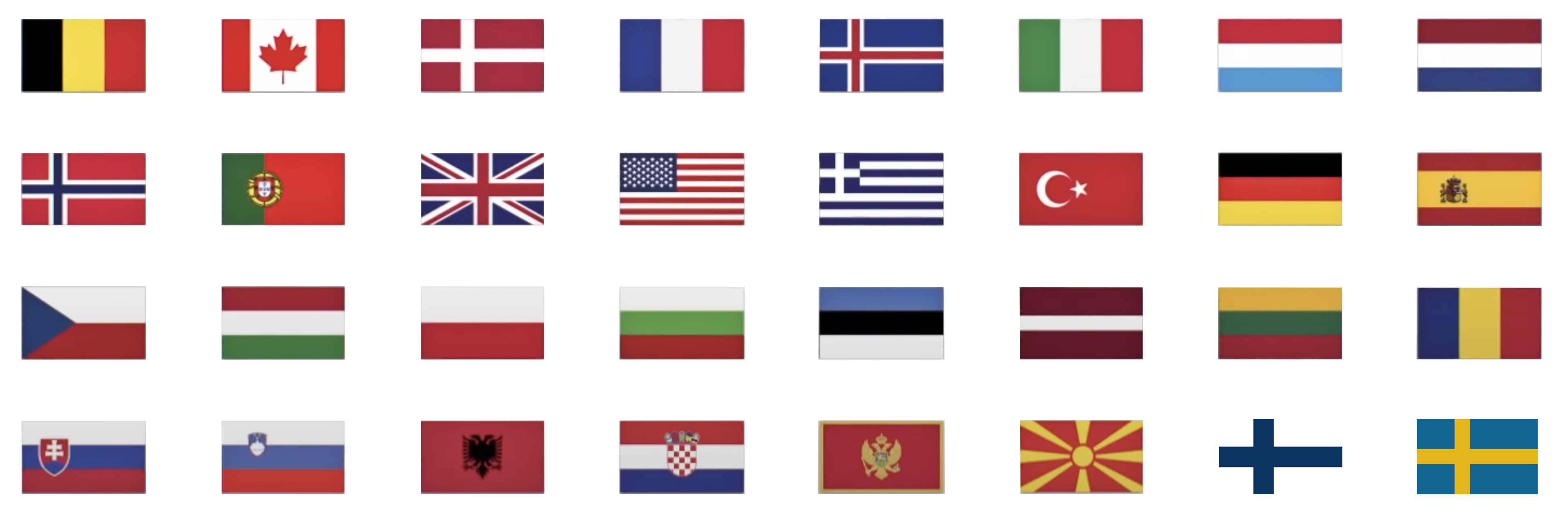 Flaggene til Natos medlemsland