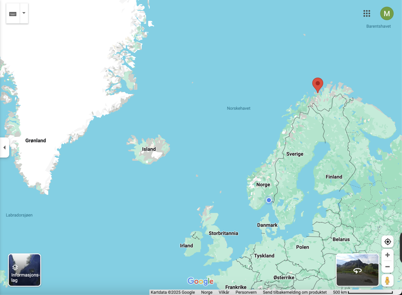 Bilde av et digitalt kart over Norden