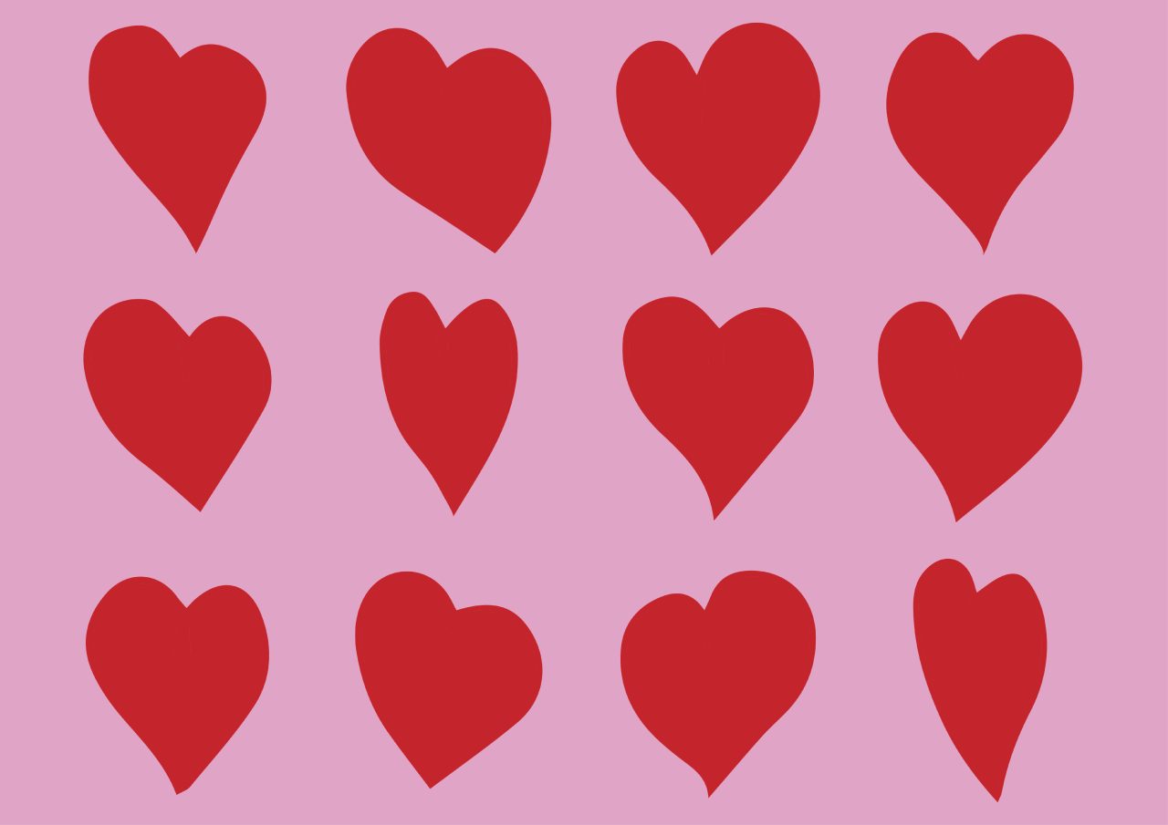 Bakgrunnsbilde fylt av hjerter