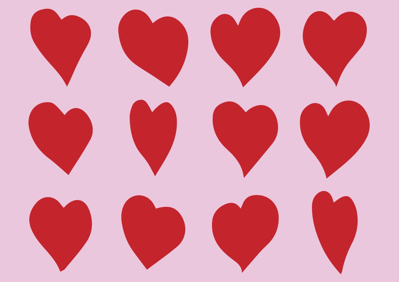 Bakgrunnsbilde fylt av hjerter