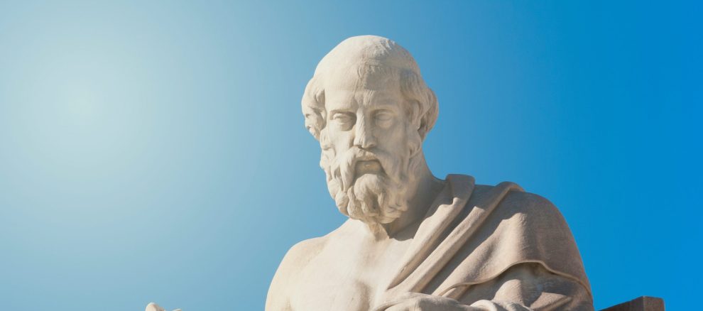 Skulptur i marmor av Platon.