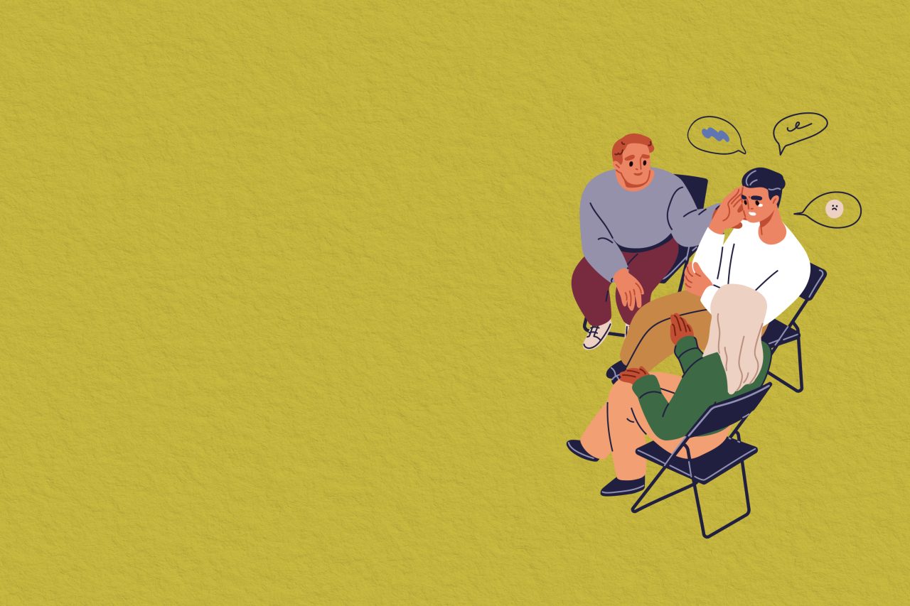 To venner som trøster en tredje